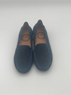 Driver Club USA Men's Navy Suede Embroidered Driving Loafers